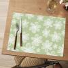 Artoid Mode Green Flowers Vinyl Spring Placemats Set of 4, Washable Heat Resistant Non-Slip Woven Plastic PVC Summer Place Mats for Farmhouse Holiday Party Dining Table Decor(Green)