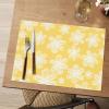 Artoid Mode Green Flowers Vinyl Spring Placemats Set of 4, Washable Heat Resistant Non-Slip Woven Plastic PVC Summer Place Mats for Farmhouse Holiday Party Dining Table Decor(Yellow)