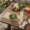 Artoid Mode Light Green Paper Woven Farmhouse Stripe Placemats Set of 4,12×18 Inch Seasonal Holiday Table Mats Party Kitchen Dining Decoration(Burlap Brown)