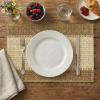 Artoid Mode Light Green Paper Woven Farmhouse Stripe Placemats Set of 4,12×18 Inch Seasonal Holiday Table Mats Party Kitchen Dining Decoration(Burlap Brown)