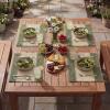 Artoid Mode Light Green Paper Woven Farmhouse Stripe Placemats Set of 4,12×18 Inch Seasonal Holiday Table Mats Party Kitchen Dining Decoration(Dark Green)