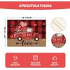 Artoid Mode Pink Car Black Buffalo Plaid Love Valentine Placemats Set of 4, 12×18 Inch Seasonal Anniversary Holiday Table Mats for Party Kitchen Dining Decoration(Red/Red)
