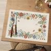 Artoid Mode Sage Florals Butterfly Spring Vinyl Placemats Set of 4, Washable Non-Slip Plastic Table Mats for Vintage Holiday Party Kitchen Dining Decor(Beige)