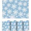 Artoid Mode Green Flowers Vinyl Spring Placemats Set of 4, Washable Heat Resistant Non-Slip Woven Plastic PVC Summer Place Mats for Farmhouse Holiday Party Dining Table Decor(Blue)