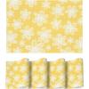 Artoid Mode Green Flowers Vinyl Spring Placemats Set of 4, Washable Heat Resistant Non-Slip Woven Plastic PVC Summer Place Mats for Farmhouse Holiday Party Dining Table Decor(Yellow)