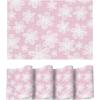 Artoid Mode Green Flowers Vinyl Spring Placemats Set of 4, Washable Heat Resistant Non-Slip Woven Plastic PVC Summer Place Mats for Farmhouse Holiday Party Dining Table Decor(Pink)