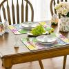 Artoid Mode Beige Bunny Rabbit Eggs Easter Placemats Set of 4, 12×18 Inch Seasonal Spring Holiday Table Mats for Party Kitchen Dining Decoration(Beige)