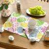 Artoid Mode Beige Bunny Rabbit Eggs Easter Placemats Set of 4, 12×18 Inch Seasonal Spring Holiday Table Mats for Party Kitchen Dining Decoration(Beige)