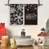 Artoid Mode Black Snowflake Hello Winter Kitchen Towels Dish Towels, 18×26 Inch Farmhouse Holiday Decoration Cleaning Set of 2(Black)