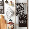 Artoid Mode Black Snowflake Hello Winter Kitchen Towels Dish Towels, 18×26 Inch Farmhouse Holiday Decoration Cleaning Set of 2(Black)