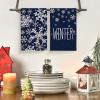 Artoid Mode Black Snowflake Hello Winter Kitchen Towels Dish Towels, 18×26 Inch Farmhouse Holiday Decoration Cleaning Set of 2(Blue)