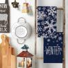 Artoid Mode Black Snowflake Hello Winter Kitchen Towels Dish Towels, 18×26 Inch Farmhouse Holiday Decoration Cleaning Set of 2(Blue)