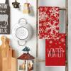 Artoid Mode Black Snowflake Hello Winter Kitchen Towels Dish Towels, 18×26 Inch Farmhouse Holiday Decoration Cleaning Set of 2(Red)