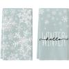 Artoid Mode Black Snowflake Hello Winter Kitchen Towels Dish Towels, 18×26 Inch Farmhouse Holiday Decoration Cleaning Set of 2(Aqua)