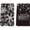 Artoid Mode Black Snowflake Hello Winter Kitchen Towels Dish Towels, 18×26 Inch Farmhouse Holiday Decoration Cleaning Set of 2(Black)