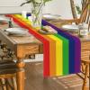 Artoid Mode Rainbow Pride Day LGBT Table Runner, Kind Holiday Kitchen Dining Table Decoration for Home Party Decor 13×72 Inch(Multi Color)