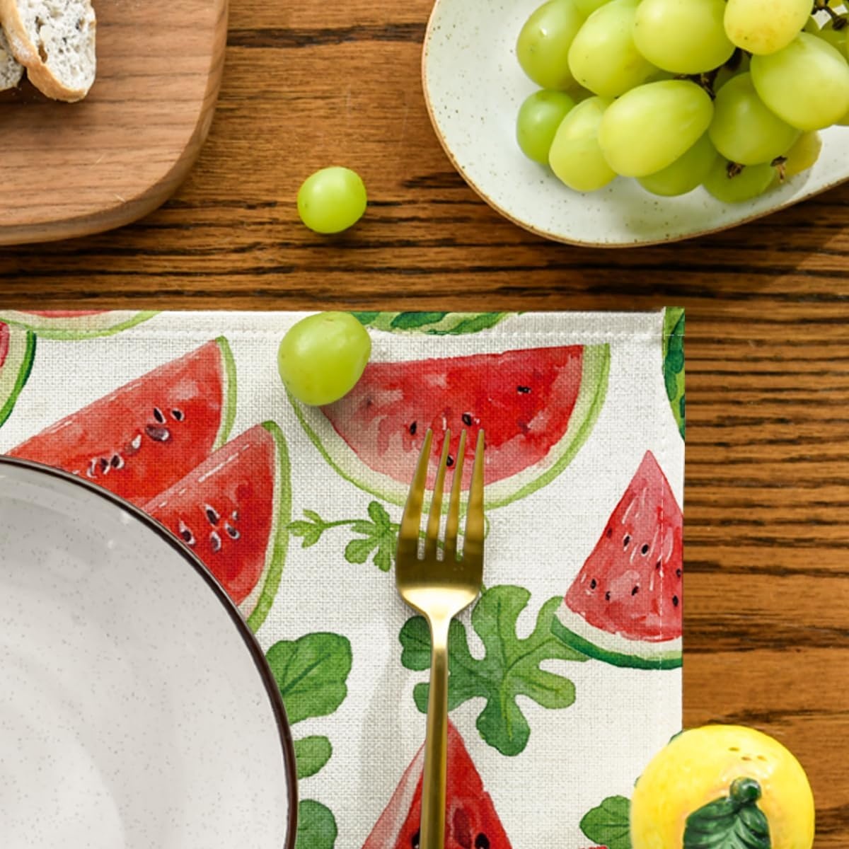 image:imageArtoid Mode Lemon Fruit Summer Placemats Set of 4 12x18 Inch Seasonal Spring Holiday Table Mats for Party Kitchen Dining DecorationRedWatermelon