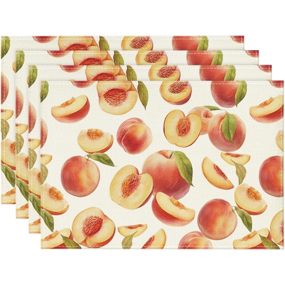 image:imageArtoid Mode Lemon Fruit Summer Placemats Set of 4 12x18 Inch Seasonal Spring Holiday Table Mats for Party Kitchen Dining DecorationBeigePeach