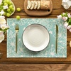 Artoid Mode Blue Bloom Flowers Summer Placemats Set of 4, 12×18 Inch Seasonal Spring Table Mats for Party Kitchen Dining Decoration(Blue)