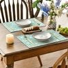 Artoid Mode Blue Bloom Flowers Summer Placemats Set of 4, 12×18 Inch Seasonal Spring Table Mats for Party Kitchen Dining Decoration(Blue)