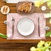 Artoid Mode Blue Bloom Flowers Summer Placemats Set of 4, 12×18 Inch Seasonal Spring Table Mats for Party Kitchen Dining Decoration(Pink)