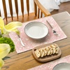 Artoid Mode Blue Bloom Flowers Summer Placemats Set of 4, 12×18 Inch Seasonal Spring Table Mats for Party Kitchen Dining Decoration(Pink)