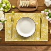Artoid Mode Blue Bloom Flowers Summer Placemats Set of 4, 12×18 Inch Seasonal Spring Table Mats for Party Kitchen Dining Decoration(Yellow)