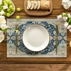 Artoid Mode Boho Placemats Set of 4, Daily Green Floral Bohemian Fall Table Mats for Home Party Dining Decoration 12×18 Inch(Beige)