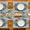 Artoid Mode Boho Placemats Set of 4, Daily Green Floral Bohemian Fall Table Mats for Home Party Dining Decoration 12×18 Inch(Beige)