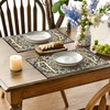 Artoid Mode Boho Placemats Set of 4, Daily Green Floral Bohemian Fall Table Mats for Home Party Dining Decoration 12×18 Inch(Blue)