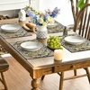 Artoid Mode Boho Placemats Set of 4, Daily Green Floral Bohemian Fall Table Mats for Home Party Dining Decoration 12×18 Inch(Blue)