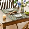 Artoid Mode Boho Placemats Set of 4, Daily Green Floral Bohemian Fall Table Mats for Home Party Dining Decoration 12×18 Inch(Green)