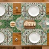 Artoid Mode Boho Placemats Set of 4, Daily Green Floral Bohemian Fall Table Mats for Home Party Dining Decoration 12×18 Inch(Green)