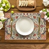 Artoid Mode Boho Placemats Set of 4, Daily Green Floral Bohemian Fall Table Mats for Home Party Dining Decoration 12×18 Inch(Orange)