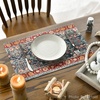 Artoid Mode Boho Placemats Set of 4, Daily Green Floral Bohemian Fall Table Mats for Home Party Dining Decoration 12×18 Inch(Red)