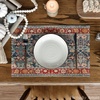 Artoid Mode Boho Placemats Set of 4, Daily Green Floral Bohemian Fall Table Mats for Home Party Dining Decoration 12×18 Inch(Red)
