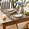 Artoid Mode Boho Placemats Set of 4, Daily Green Floral Bohemian Fall Table Mats for Home Party Dining Decoration 12×18 Inch(Red/Beige)