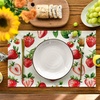 Artoid Mode Lemon Fruit Summer Placemats Set of 4, 12×18 Inch Seasonal Spring Holiday Table Mats for Party Kitchen Dining Decoration(Beige/Strawberry)