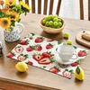 Artoid Mode Lemon Fruit Summer Placemats Set of 4, 12×18 Inch Seasonal Spring Holiday Table Mats for Party Kitchen Dining Decoration(Beige/Strawberry)