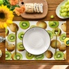 Artoid Mode Lemon Fruit Summer Placemats Set of 4, 12×18 Inch Seasonal Spring Holiday Table Mats for Party Kitchen Dining Decoration(Green/Kiwi Fruit)