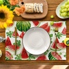 Artoid Mode Lemon Fruit Summer Placemats Set of 4, 12×18 Inch Seasonal Spring Holiday Table Mats for Party Kitchen Dining Decoration(Red/Watermelon)