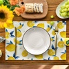 Artoid Mode Lemon Fruit Summer Placemats Set of 4, 12×18 Inch Seasonal Spring Holiday Table Mats for Party Kitchen Dining Decoration(Yellow/Lemon)
