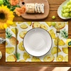 Artoid Mode Lemon Fruit Summer Placemats Set of 4, 12×18 Inch Seasonal Spring Holiday Table Mats for Party Kitchen Dining Decoration(Yellow/Pineapple)
