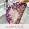 Artoid Mode Pink Mandala Vinyl Plastic Placemats Set of 4, 14 Inch Washable Non-Slip Woven Round Table Mats for Party Kitchen Dining Decor(Purple)