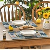 Artoid Mode Plaid Lemon Sunflower Summer Placemats Set of 4, 12×18 Inch Hello Sunshine Table Mats for Party Kitchen Dining Decoration(Dark Blue)