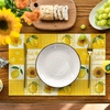 Artoid Mode Plaid Lemon Sunflower Summer Placemats Set of 4, 12×18 Inch Hello Sunshine Table Mats for Party Kitchen Dining Decoration(Yellow)