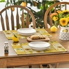 Artoid Mode Plaid Lemon Sunflower Summer Placemats Set of 4, 12×18 Inch Hello Sunshine Table Mats for Party Kitchen Dining Decoration(Yellow)