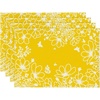 Artoid Mode Blue Bloom Flowers Summer Placemats Set of 4, 12×18 Inch Seasonal Spring Table Mats for Party Kitchen Dining Decoration(Yellow)