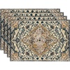 Artoid Mode Boho Placemats Set of 4, Daily Green Floral Bohemian Fall Table Mats for Home Party Dining Decoration 12×18 Inch(Blue)